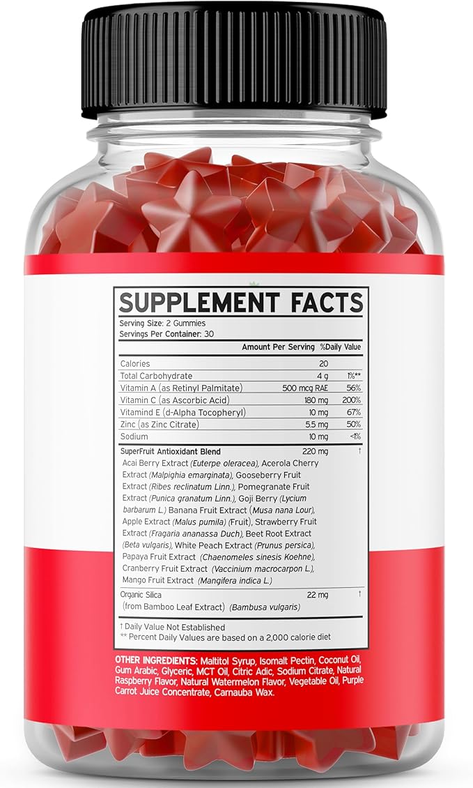 Fruit and Veggies Supplement (120 Gummies) - Premium Sugar-Free Superfood Super Green &amp Fruit Gummies for Adults - Immunity Support for Men &amp Women - Non GMO Vegan Safe &amp Made in USA