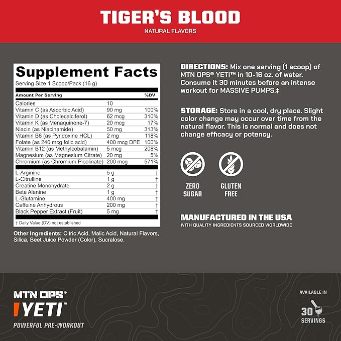 MTN OPS Creatine + Yeti Tiger's Blood Bundle