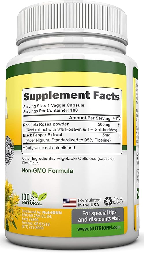 Black Seed Oil Softgels &amp Rhodiola Rosea Capsules - Targeted Vitality and Immunity Boost