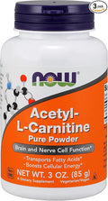 Acetyl-L Carnitine PURE POWDER Powder 3 OZ by Now Foods (Pack of 3)