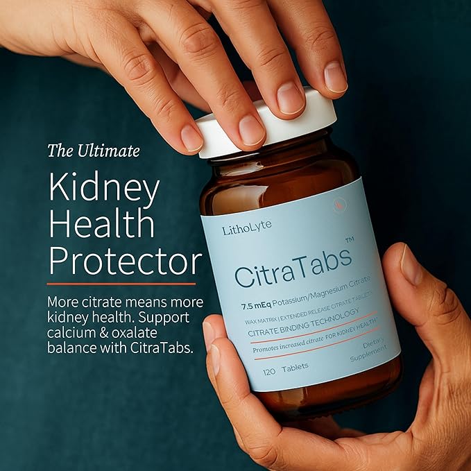 CitraTabs® 7.5 mEq | Extended-Release Citrate Tablets | Kidney Health Protector | Science-Backed Support Beyond Cleanse Detox or Stone Dissolver Supplements | 120 Tablets