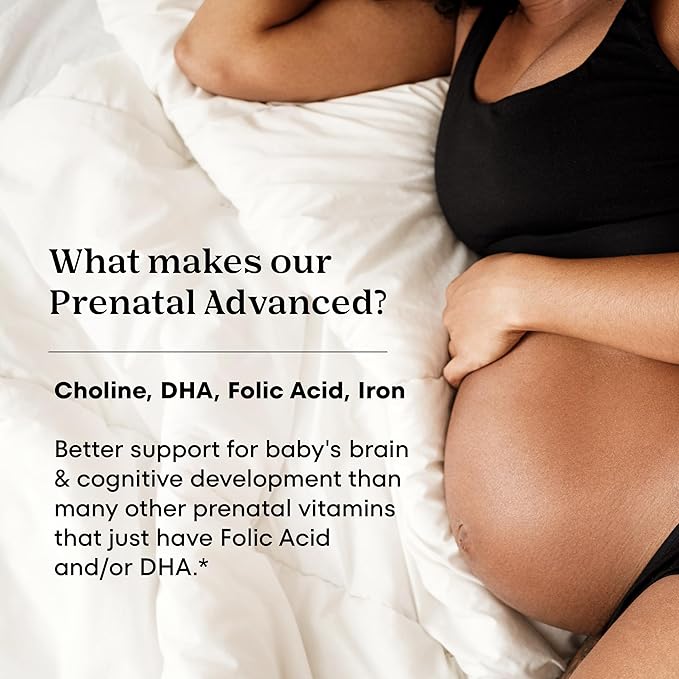 One A Day Prenatal Advanced- Prenatal Vitamins with Folic Acid Choline DHA &amp Iron Pregnancy Vitamins for Women to Support Baby’s Development 60+60 Ct (120 Total Set) (Packaging May Vary)