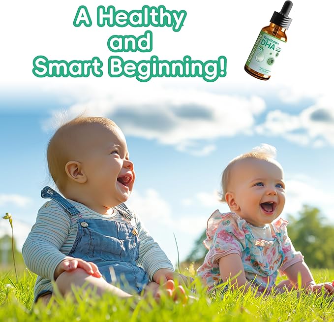 Nature's Nutra Vegetarian DHA Premium Liquid DHA for Baby Infant Kids and Children Non-GMO DHA 100 mg Pure Plant Source 2 Fl Oz (60ml)