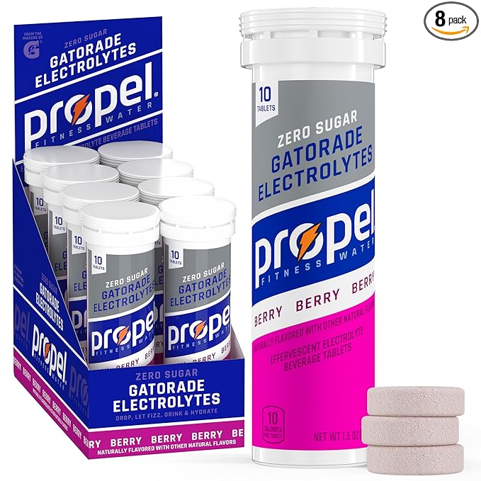 Propel Fitness Water Tablets Berry 10 Count Tube (Pack of 8)