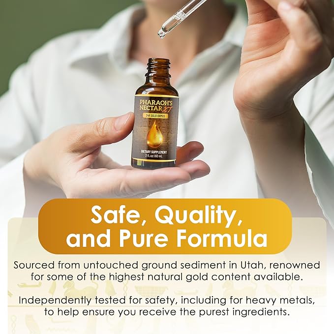 Ultra-Pure 99.9% Liquid Gold - 24K Monoatomic Gold Ormus - Third Eye Awakening Pineal Gland Decalcification Awaken DNA Unlock Light Speed Manifestation - Pharaoh's Nectar XT 3 Pack