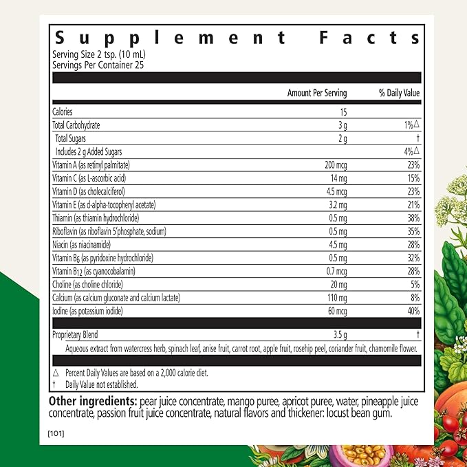 Floradix Kinder Love Children's Multivitamin - Herbal Supplement - Liquid Multivitamin for Kids - Vitamins A C D &amp E Calcium &amp More - Vegetarian Non-GMO Gluten-Free - 8.5 fl oz