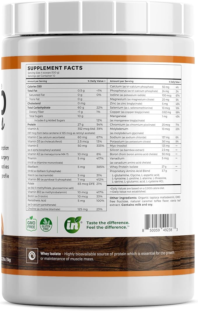 Elemental Shake – Powdered Blend – Lactose-Free Casein-Free No Artificial Additives – Smooth Easily Mixable Formula for Versatile Use (2.2 Lbs Caramel Toffee Twist)