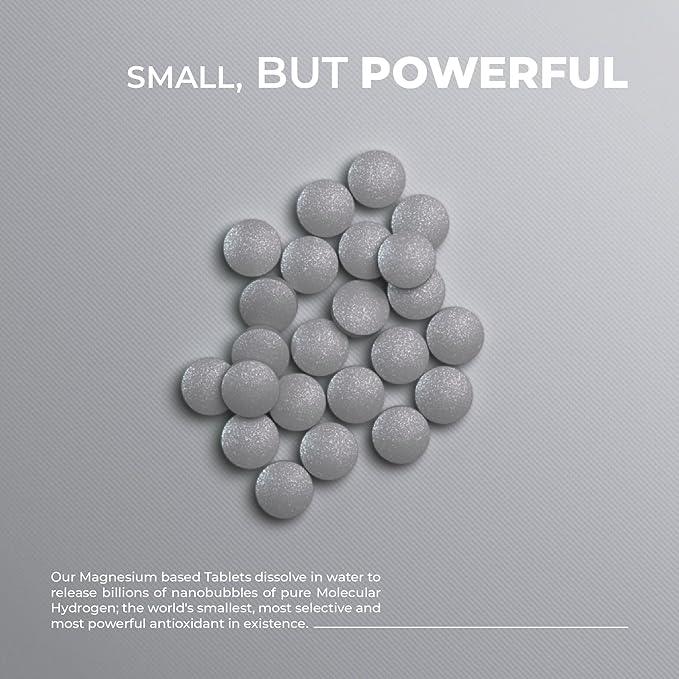 Molecular Hydrogen H₂ Tablets 12 PPM | Neutralize the Effects of Oxidative Stress &amp Free Radicals | Supports Cellular Health | Bioavailable Source of Magnesium | 30 Tablets