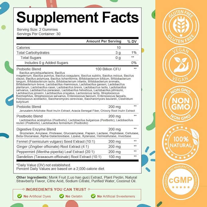 Totaria Sugar-Free Probiotics Prebiotics Postbiotics Gummies &amp Capsules Bundle