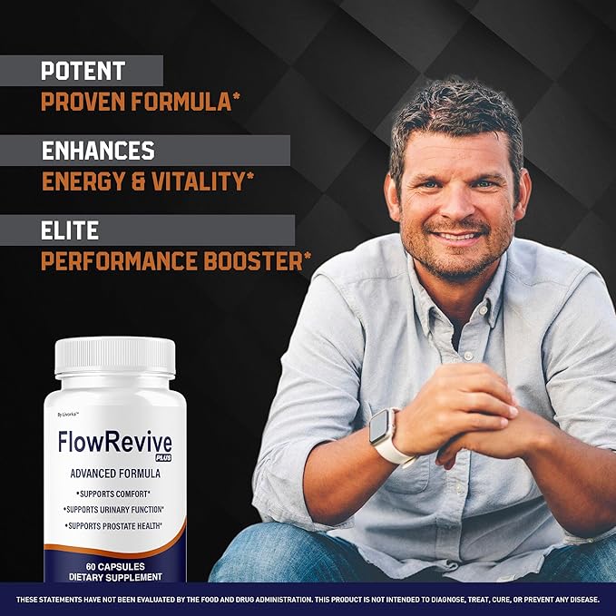 FlowRevive Plus Capsules - Official FlowRevivePlus Pills Premium Advanced Formula 60 Capsules for 1 Month