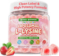 Liposomal L-Lysine Gummies 1200mg | High Absorption Immune &amp Skin Support | Vegan Amino Acid Supplement for Adults &amp Kids | Lips &amp Oral Bone &amp Collagen Health | Non-GMO Sugar-Free 6