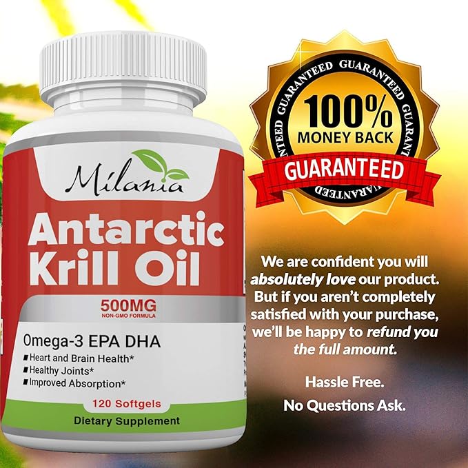 Antarctic Krill Oil - 120 Softgels - Omega-3 EPA DHA with Astaxanthin - Sourced from Red Krill - Maximum Strength - 500mg