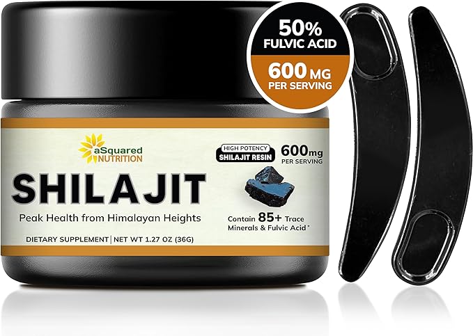 Pure Himalayan Shilajit Resin for Men &amp Women - 600mg - Natural Extract Supplement with 85+ Trace Minerals &amp Fulvic Acid - Alternative to Capsules Gummies Tablets &amp Drops