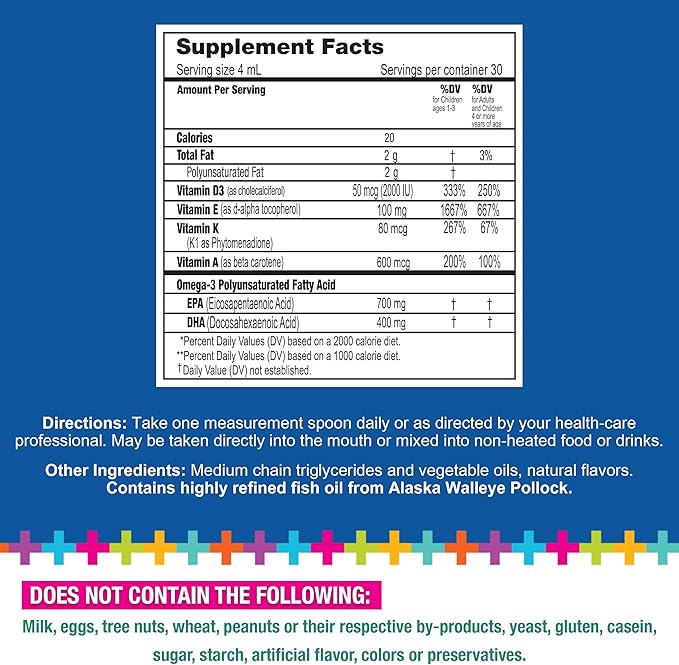 Lifetrients – Speak Complete Pure Oil – Natural Lemon – 4.05 oz – Pediatrician Formulated to Support Children with Special Nutritional Requirements – Enhanced with Omega-3 Vitamin A D3 E &amp K