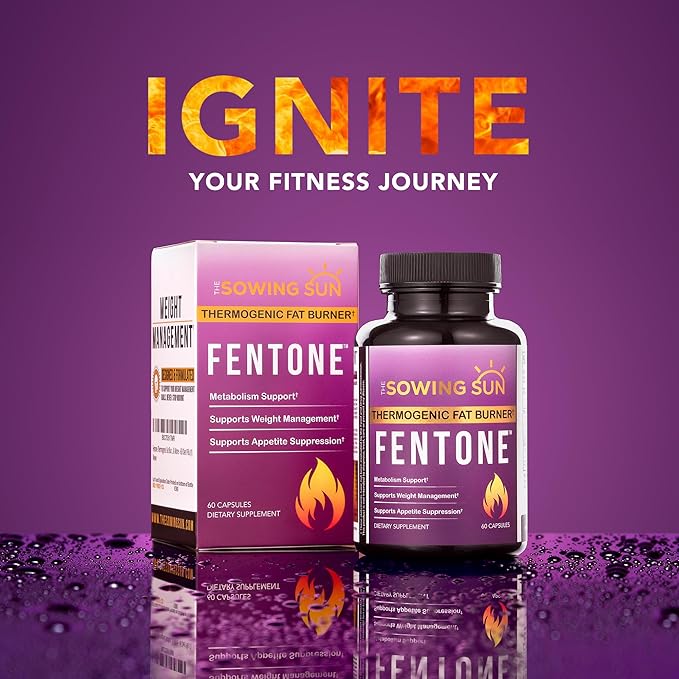 Fentone Thermogenic Fat Burner Energy Booster Appetite Suppressant Clinically Studied Weight Loss Fat Burning Phenylethylamine HCl L- Carnitine Ketones - 60 Diet Pills (1)