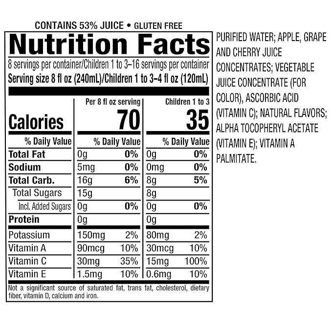 Mott's Motts for Tots Fruit Punch Immunity Support 64-Ounce Bottles (Pack of 8)