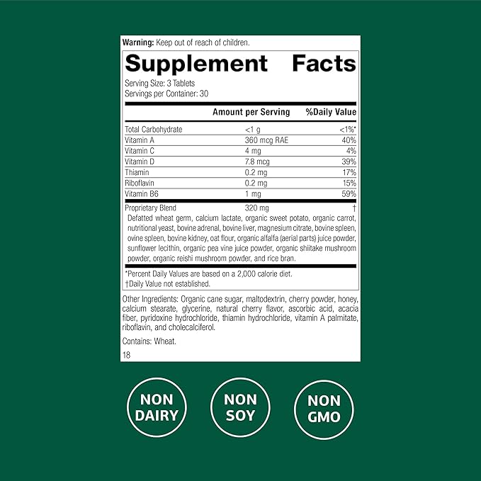 Standard Process Catalyn Chewable - Whole Food-Based Support for Cell Functioning - Includes Vitamins A D B6 - Aids Antioxidant Activity - Non-Dairy &amp Non-Soy - 90 Tablets