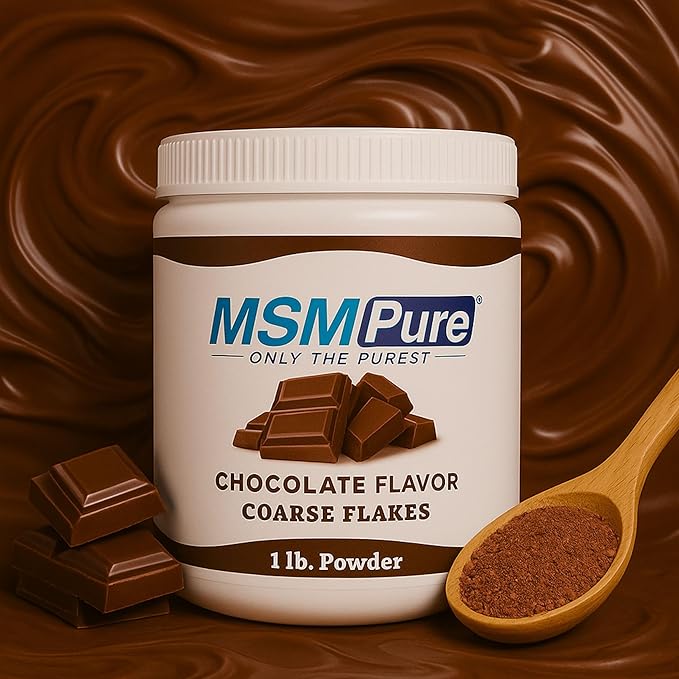 KALA HEALTH MSMPure Chocolate Flavored Coarse MSM Powder Flakes – US-Made MSM for Joint Health Skin Appearance and Hair &amp Nail Support – 1 lb Organic Sulfur