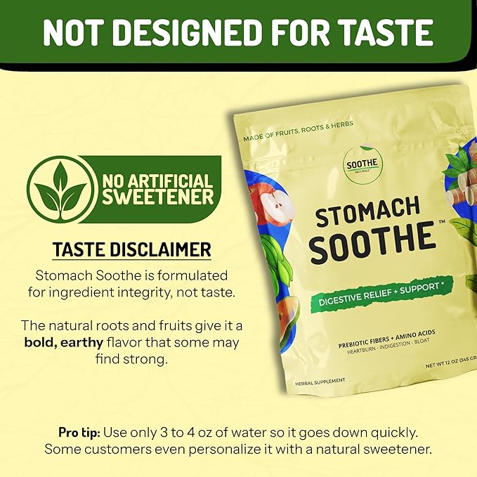 Soothe Naturals Acid Reflux Powder - L Glutamine for Gut Health Acid Reflux Medicine Leaky Gut Repair Gut Lining Repair Alginate for Acid Reflux (30 Servings)