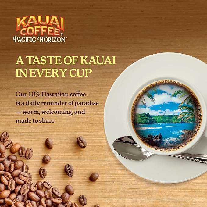 Kauai Ground Coffee Decaf Medium Roast - Arabica Ground Coffee from Hawaii's Largest Coffee Grower - Bright Aroma with Light Floral Notes - 24 Ounces