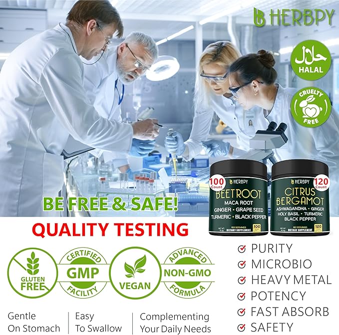 Herbpy Bundle 6in1 Beet Root Capsules &amp 6in1 Citrus Bergamot Supplement