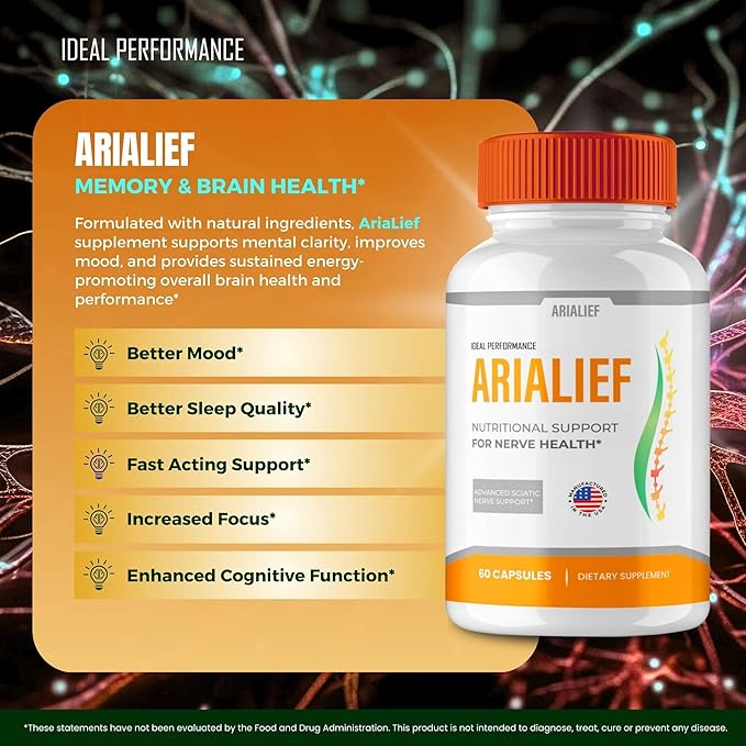 Arialief Brain Supplements for Memory and Focus Capsules Aria LIEF Advanced Formula Brain Health Support Pills Maximum Strength Nootropics Arialief All Natural Support Pills Reviews (2 Pack)