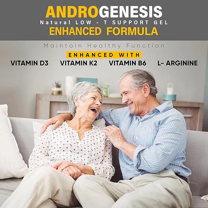 Enhanced Formula – Low T Support Gel – T Booster for Men – Muscle Recovery Energy Booster Healthy Aging – Now with Vitamins D3 K2 B6 and L-Arginine