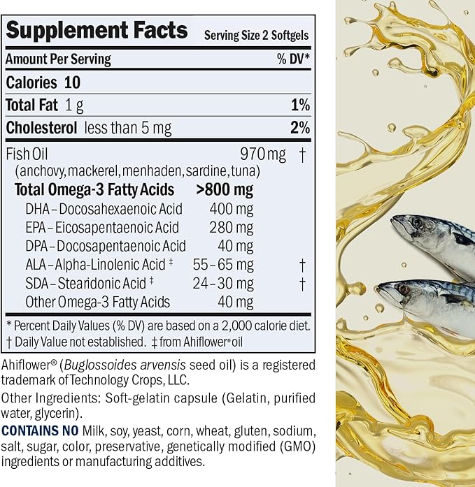 ANDREW LESSMAN Essential Omega-3 Unflavored - 60 Softgels - Ultra-Pure High Potency Omega-3 Oils. High DHA No Stomach Upset No Contaminants No Mercury. Small Easy to Swallow Softgels
