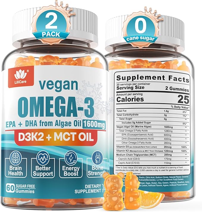 2pack Vegan Omega 3 Gummies + 2pack Cod Liver Oil Gummies