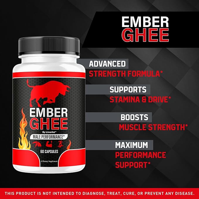 (2 Pack) Ember Ghee Pills for Men - Official Ember Ghee Supplement Suppport Capsules Premium All Natural EmberGhee Maximum Strenght Multivitamin Pills Advanced Formula 120 Capsules for 2 Months