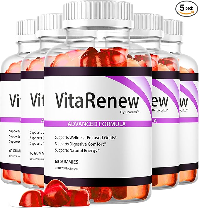 (5 Pack) VitaRenew Gummies - Original VitaRenew Advanced 1050MG Formula - Maximum Strength Supplement Gummy Official Formula Vita Renew All Natural Overall Wellness Support 300 Gummies for 5 Months