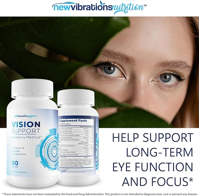 Vision Support Blueberry Method - Our Best Eye Vision Supplement - Lutein Zeaxanthin &amp Vitamin A Supplement For Eyes - Healthy Eyes Vitamins Lutein And Zeaxanthin Berry Trick - Operation Clearview