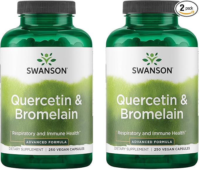 Swanson Quercetin &amp Bromelain- Supplement- Unique Natural Formula-(250 Capsules 260/78mg Each) (2 Pack)