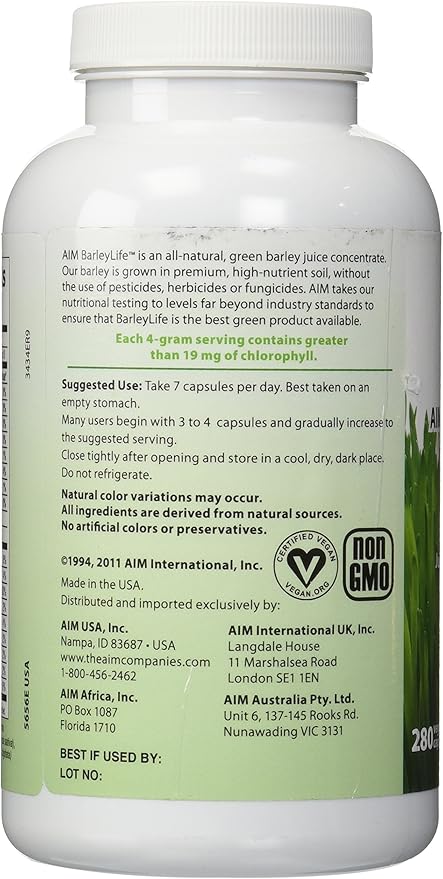 AIM BarleyLife - Barley Life Capsules 280-capsules