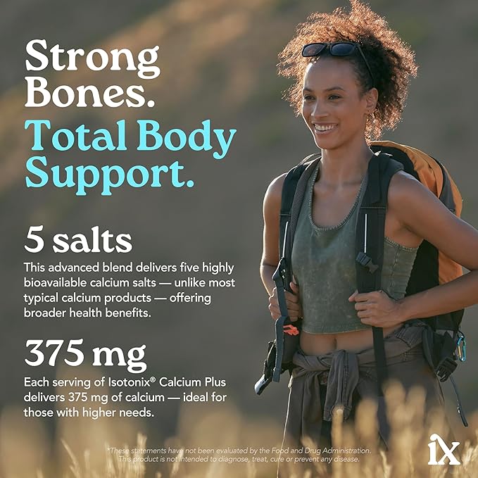 Isotonix Calcium Plus – Calcium Supplement for Women and Men with Magnesium Vitamin D3 and Vitamin C – Fast Absorbing Isotonic Formula – Calcium Citrate &amp 5 Salts - 90 Servings