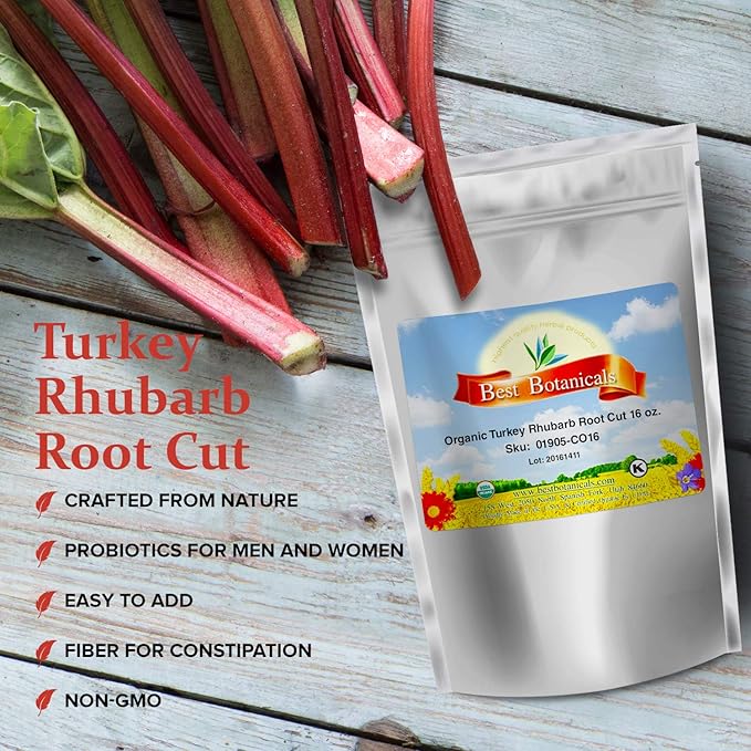 Best Botanicals Turkey Rhubarb Root Cut 16 oz. (Organic)