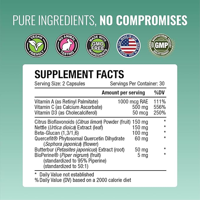 Approved Science® Respirasyl - Lung and Respiratory Support - with Quercefit Vitamins ACD BioPerine - 60 Capsules - Made in the USA