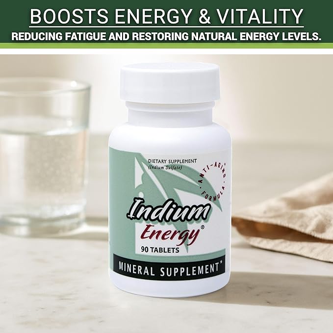 EAST PARK Research Indium Energy® Dietary Supplement Tablets – Indium Trace Mineral Formula with Olive Leaf Extract – Adult Daily Use – Simple Wellness Support – 90 Count