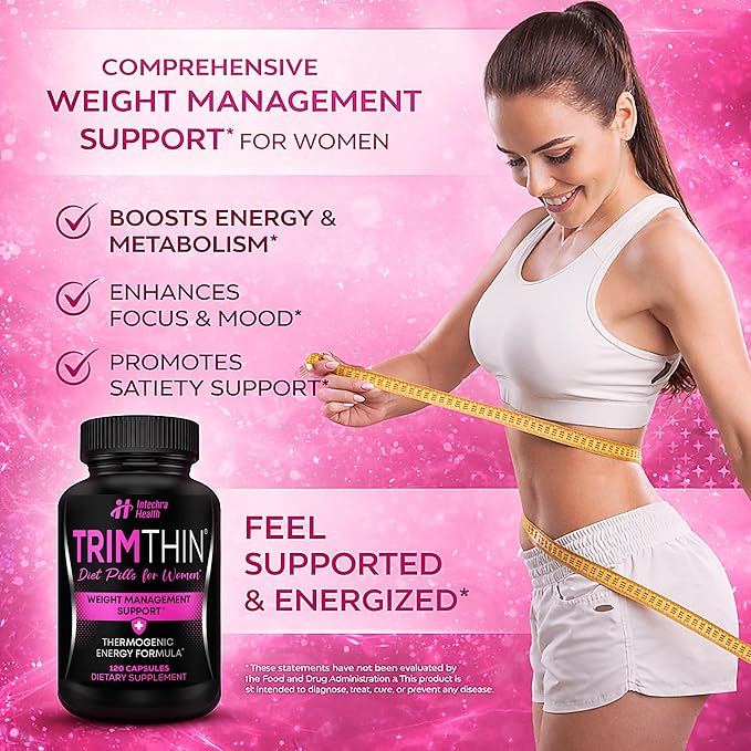 Diet Pills for Women - NEW Thermogenic Energy Formula for Weight Management -Manufactured in the USA 120 Capsules
