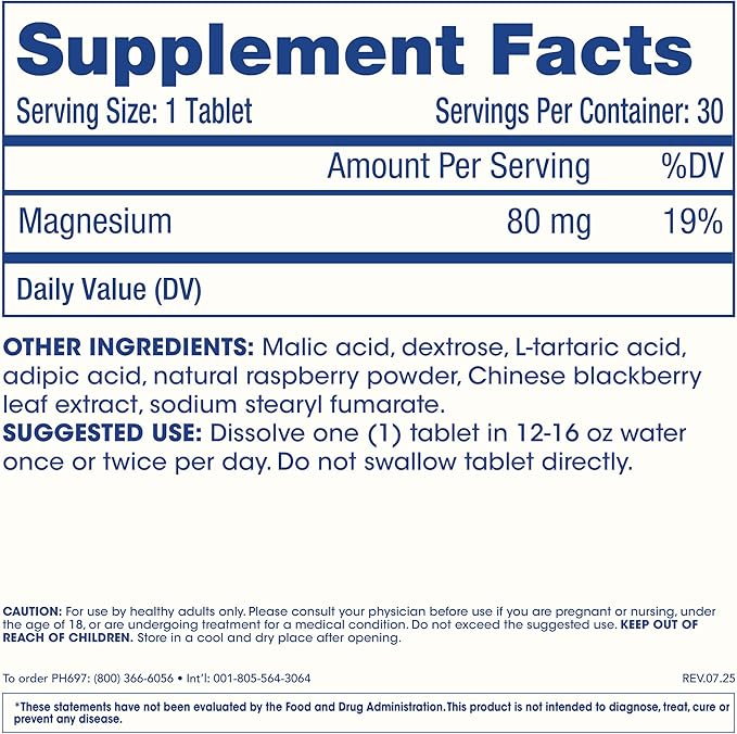 ProHealth Molecular Hydrogen Longevity Water Tablets Natural Raspberry Flavor | Clinically Studied | Third-Party Tested | 80 mg 30 Tablets