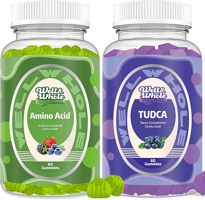 Well&ampWhole EAA Gummies and TUDCA 1000mg Gummies with Milk Thistle 500mg