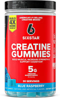 Six Star Sugar-Free Creatine Gummies for Men &amp Women - Pre &amp Post Workout Creatine Monohydrate Gummy for Muscle Building &amp Strength Lean Muscle Gains &amp Recovery - Blue Raspberry 30 S