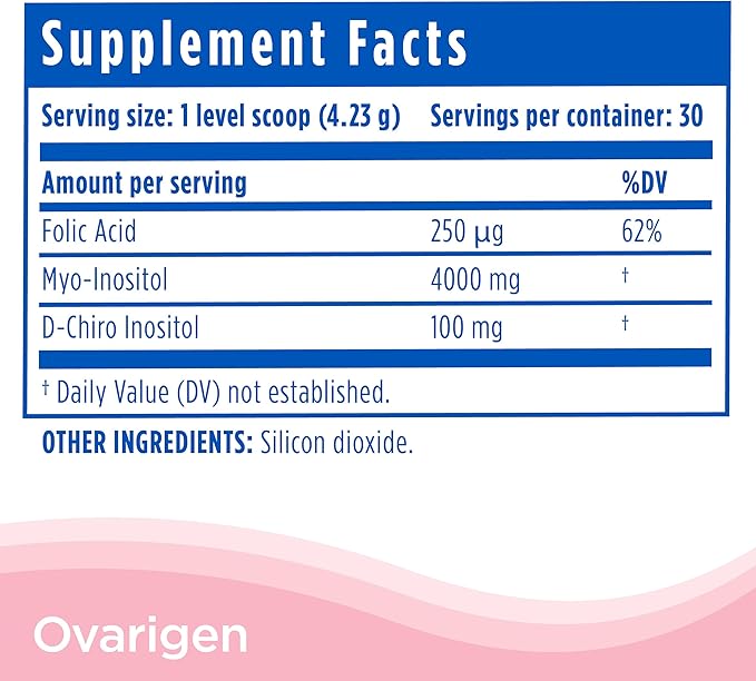 CalmCo Ovarigen Myo-Inositol &amp D-Chiro Inositol Supplement for Women – 40:1 Inositol Powder with Folic Acid Fertility Supplements for PCOS Hormone Balance and Ovarian Support (30 Servings)