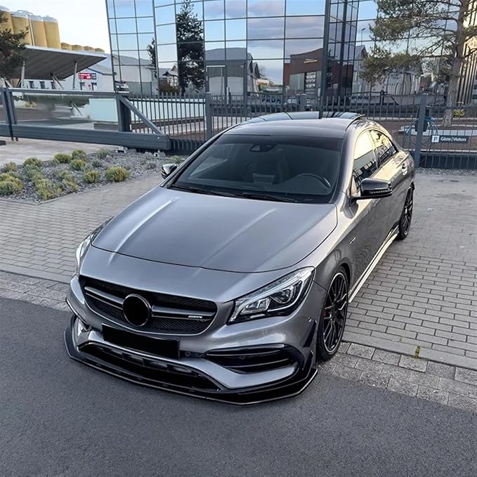Kiyah Front Bumper Compatible for Mercedes Benz CLA Class C117 2016-2019 CLA200 260 CLA45 AMG Front Shovel Front Lip Spoiler Car (Color : Carbon Look)