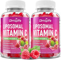 2 Pack Liposomal Vitamin C 1000mg Gummies for Adults Kids 1500mg Chewable Vitamin C w/Iron Zinc &amp Elderberry - Immune Support &amp Energy Collagen Booster Raspberry 120 Count