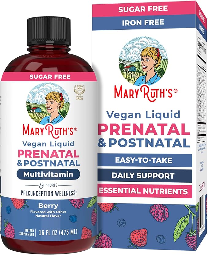 MARYRUTH'S Postnatal &amp Prenatal Vitamins for Women | Sugar Free | Womens Multivitamin for Pre-Conception Pregnancy &amp Nursing | Ginger | Selenium | Folate | Vegan | Non-GMO | Gluten Free | 16