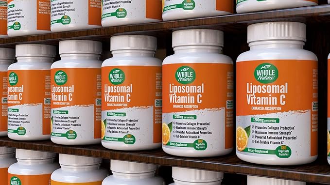Liposomal Vitamin C Supplement Pills 1200 mg - High Absorption 180 Vegan Capsules Fat Soluble VIT C Maximum Strength Immune System and Collagen Booster Sunflower Lecithin