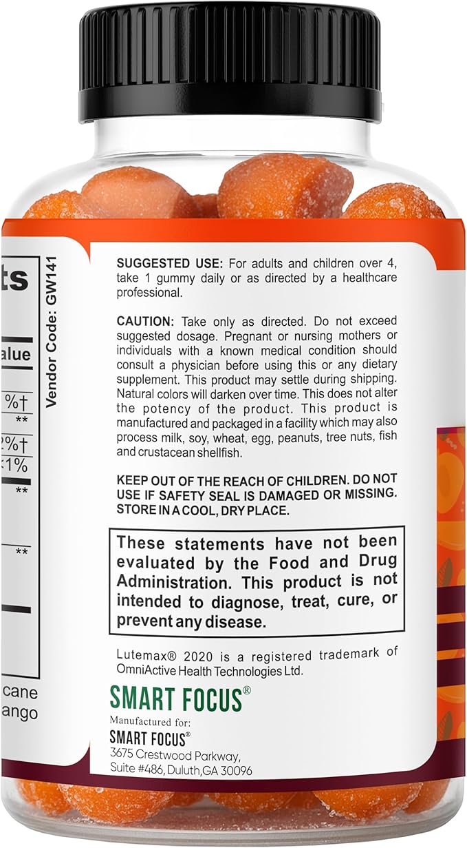 Eye-Bloom Lutein Eye Gummies for Kids &amp Teens – Vision Support with Lutein &amp Zeaxanthin Mango Flavor 60 Gummies