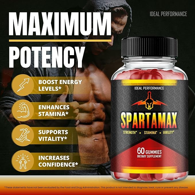 Spartamax Gummies Official Spartamax Supplement Gummy for Men - Maximum Strength All Natural Formula for Energy Stamina &amp Performance Advanced Formula Spar Tamax Support Reviews (2 Pack)