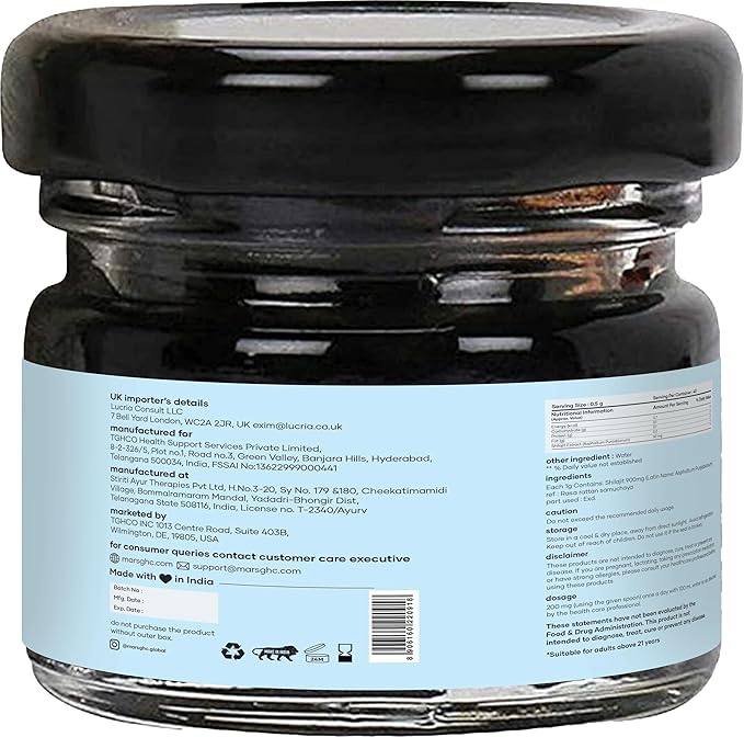 mars by GHC Himalayan Organic Shilajit Resin | Natural Resin Sourced from the Himalayas | Supports Vitality Energy &amp Overall Wellness | 15g | Pack of 1